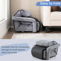 6 Position Adjustable Floor Sofa Bed, Folding Lazy Sofa Chaise Lounger Recliner with Armrests & Footrests for Living Room, Bedroom & Gaming