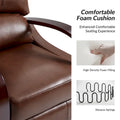 Set of 2 Alex Mid Century Modern Genuine Leather Manual Recliners with Curved Wooden Arms