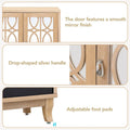 Mirrored Buffet Cabinet with Glass Doors and Silver Handles 3 Door Sideboard for Living Room, Hallway, and Dining Room
